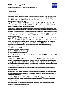Image d’aperçu de ZEISS Metrology Software End User License Agreement (EULA)
