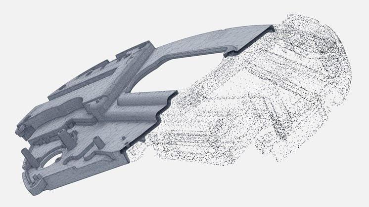 Illustration de maillages polygonisés à partir de nuages de points