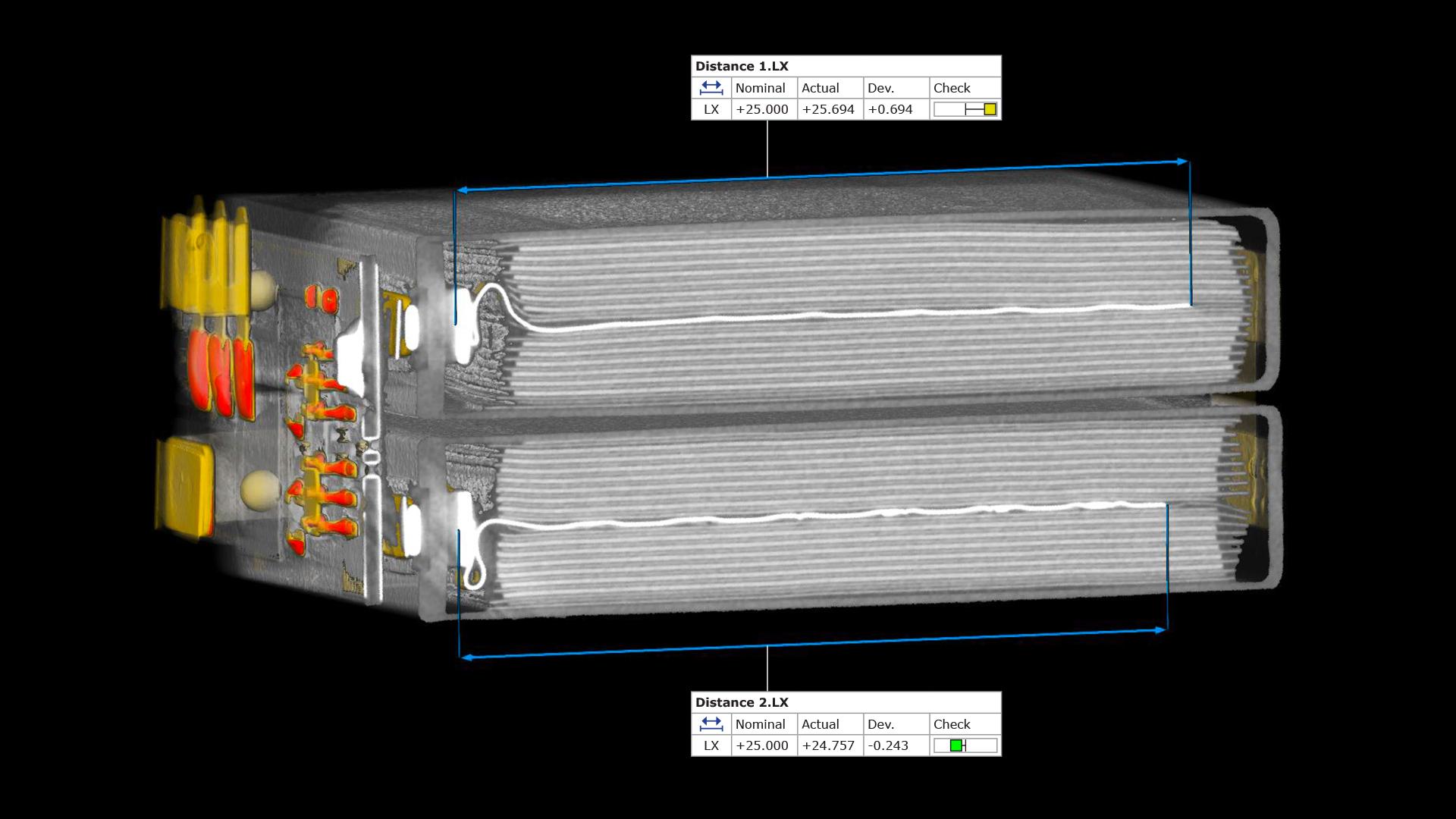 Inspection d'une batterie dans ZEISS INSPECT X-Ray