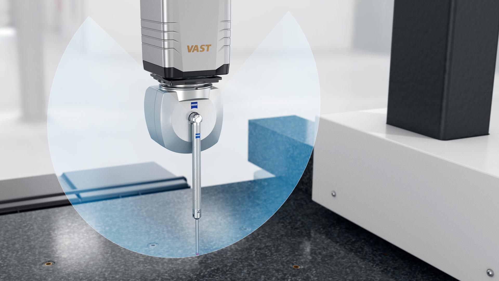 Grâce à la combinaison avec la tête de mesure de haute précision ZEISS VAST gold, la stabilité du stylet articulé permet d'obtenir une grande précision.