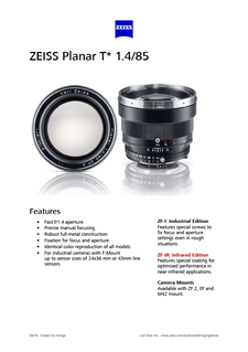 Image d’aperçu de ZEISS Planar T* 1.4/85