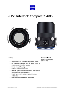 Image d’aperçu de ZEISS Interlock Compact 2.4/85