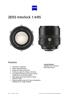 Image d’aperçu de ZEISS Interlock 1.4/85