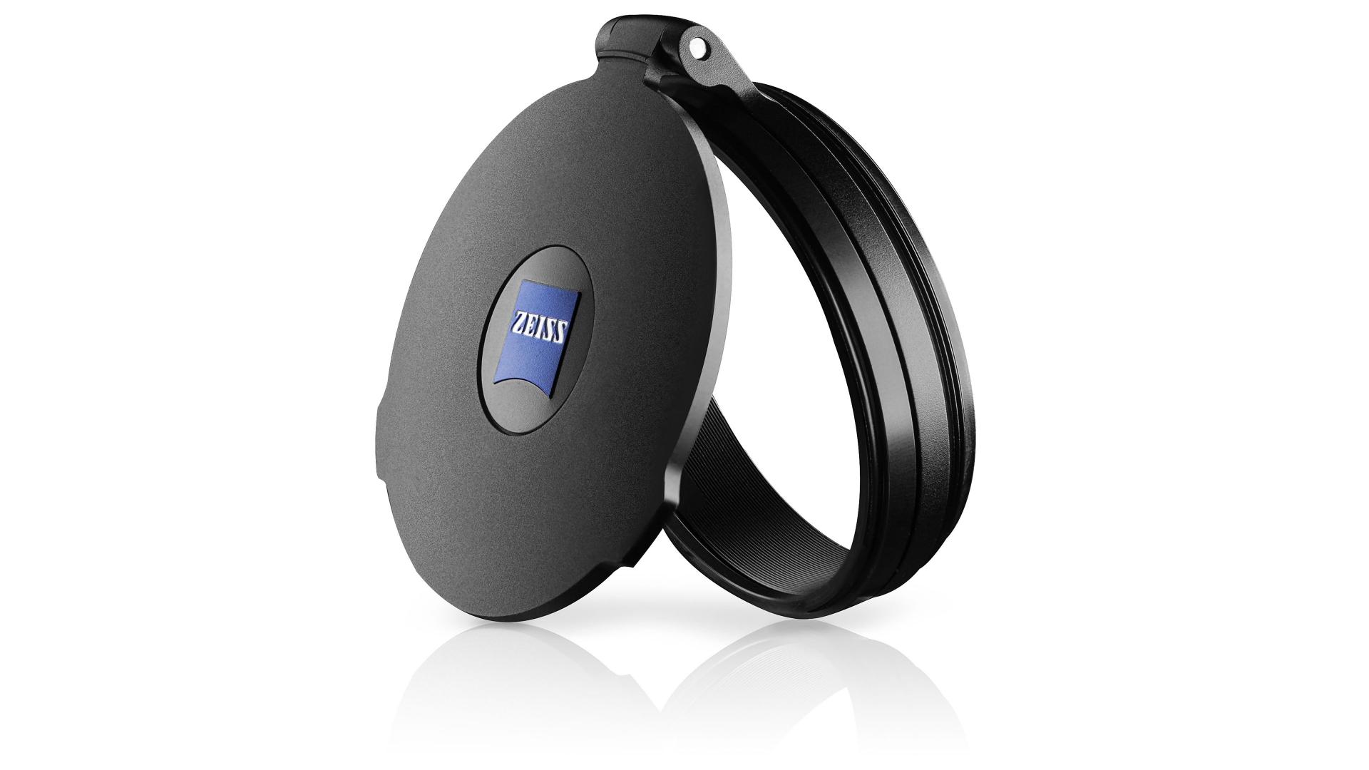 ZEISS flip cover lens cap designed for protecting riflescope optics.