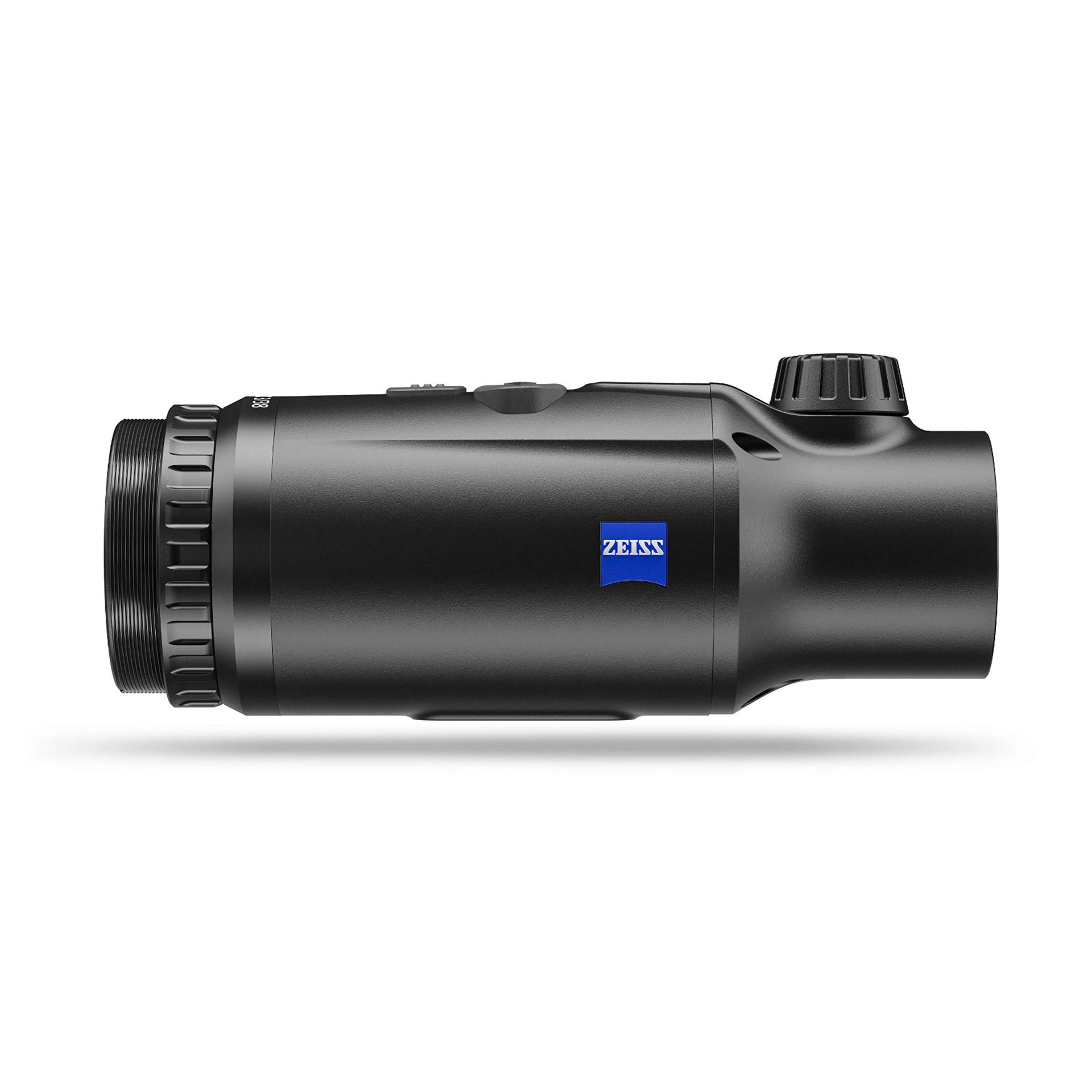 Side view of a black ZEISS thermal imaging monocular with the ZEISS logo visible on the body.