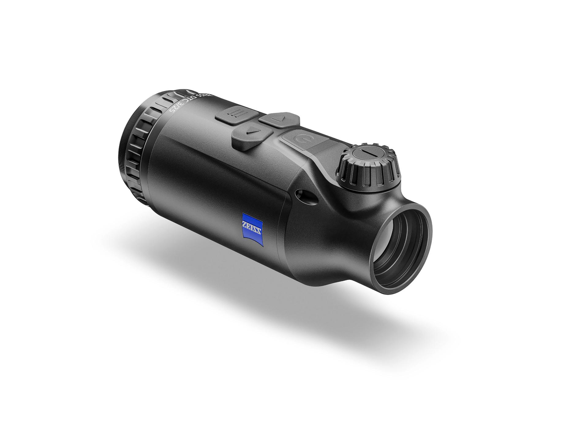 Compact black ZEISS thermal imaging monocular with control buttons, focus ring, and ZEISS logo on the side.