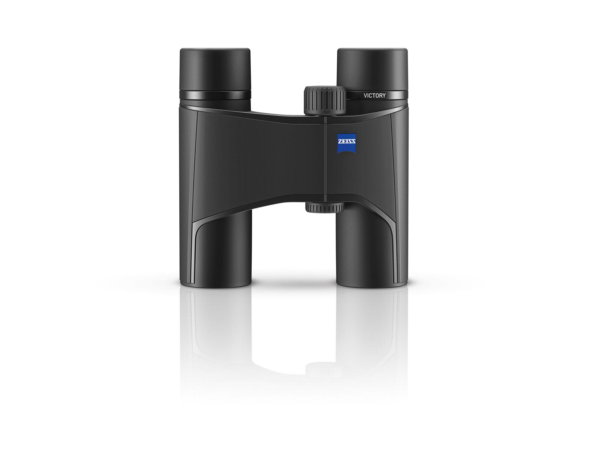Black ZEISS binoculars with a central focusing wheel and the ZEISS logo displayed on the bridge.