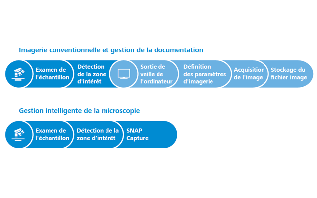 Frise de l'imagerie conventionnelle et gestion de la documentation / Gestion intelligente de la microscopie