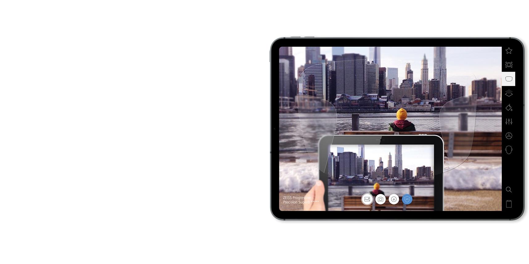 Démonstration de verres ZEISS sur iPad en réalité augmentée.