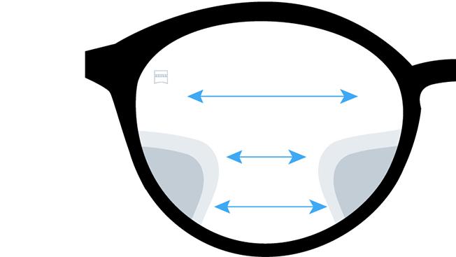 Visualisation de verres digitaux ZEISS Unifocal SmartLife Individual 3. Cette image montre la vue à travers des verres.