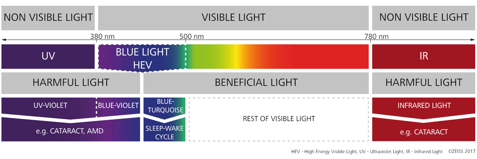 Les différents types de lumière UV
