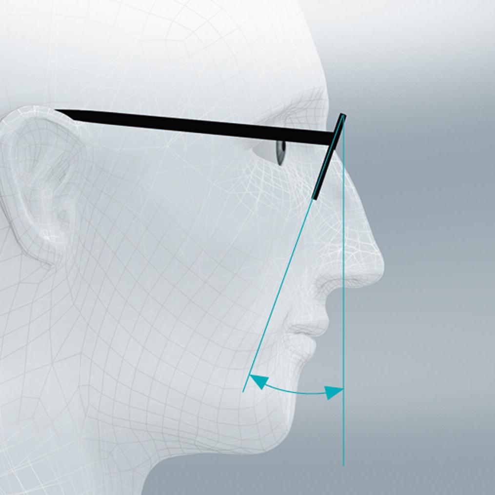 Conception de verre standard pour un visage avec la position non usuelle des paramètres de port individualisés :