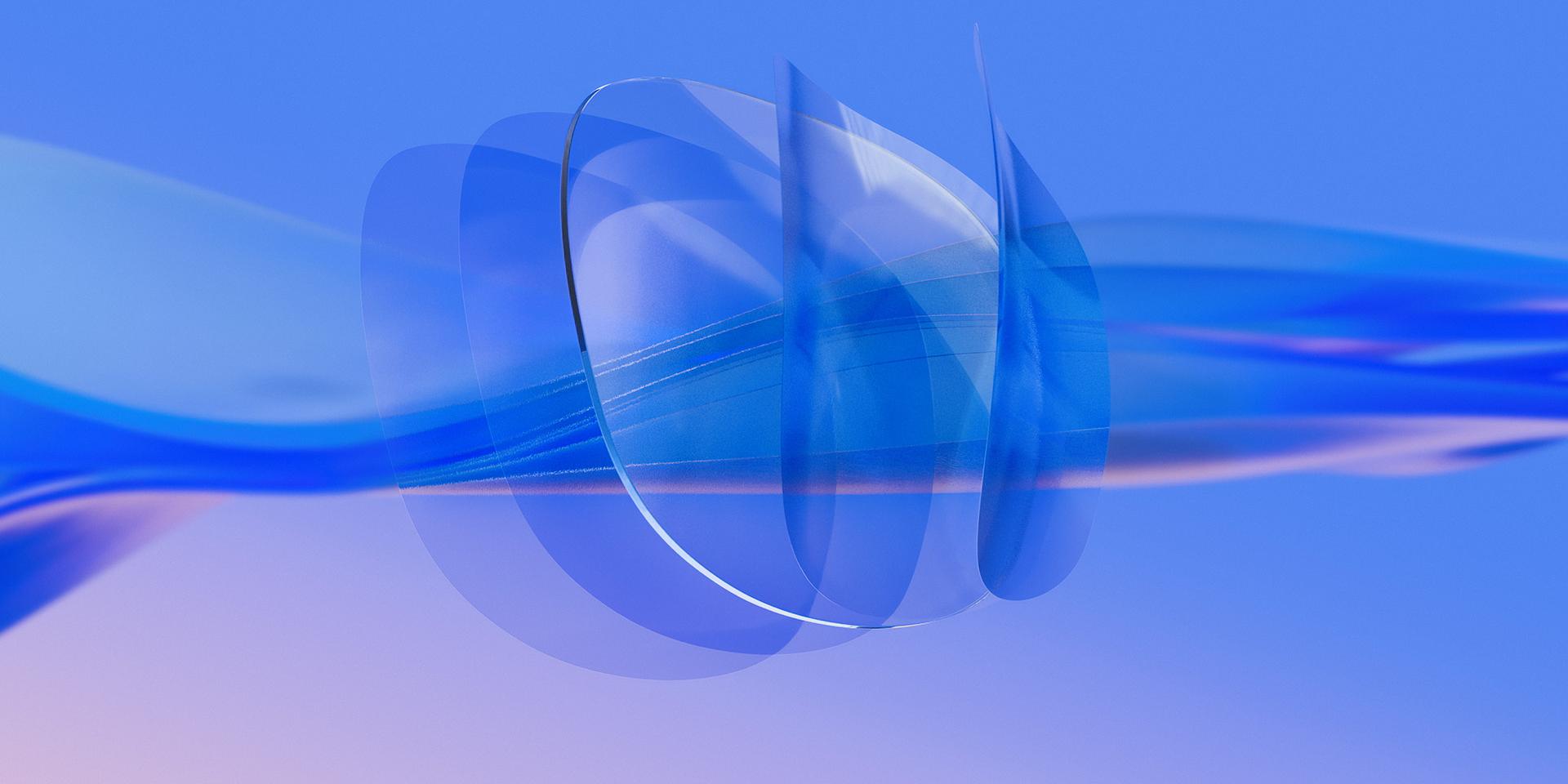 Représentation 3D en images de synthèse d’un verre blanc ZEISS dans lequel de multiples couches ultra-fines de traitement de verre ont été appliquées à l'arrière et à l'avant du verre