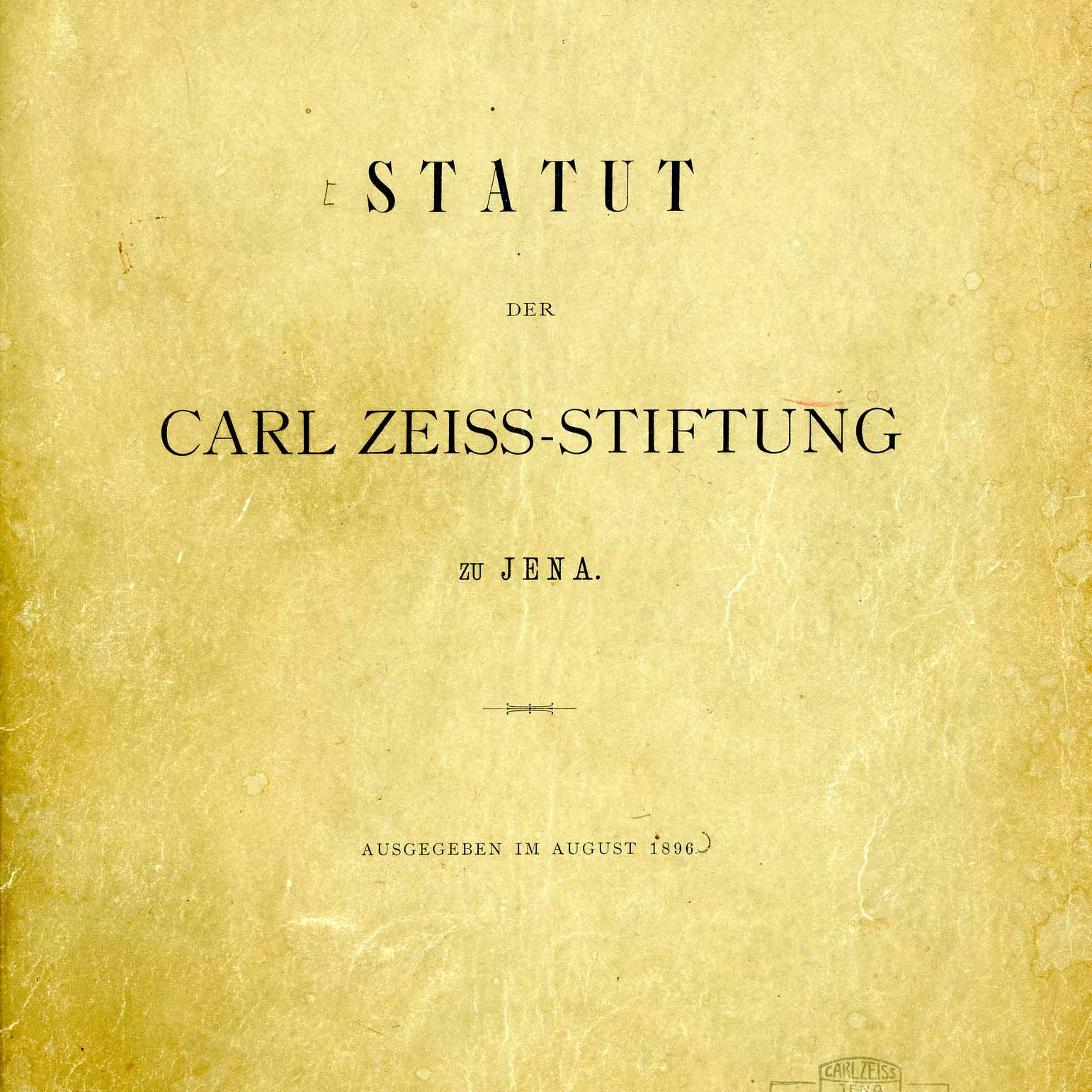 Statuts de la Fondation Carl Zeiss 