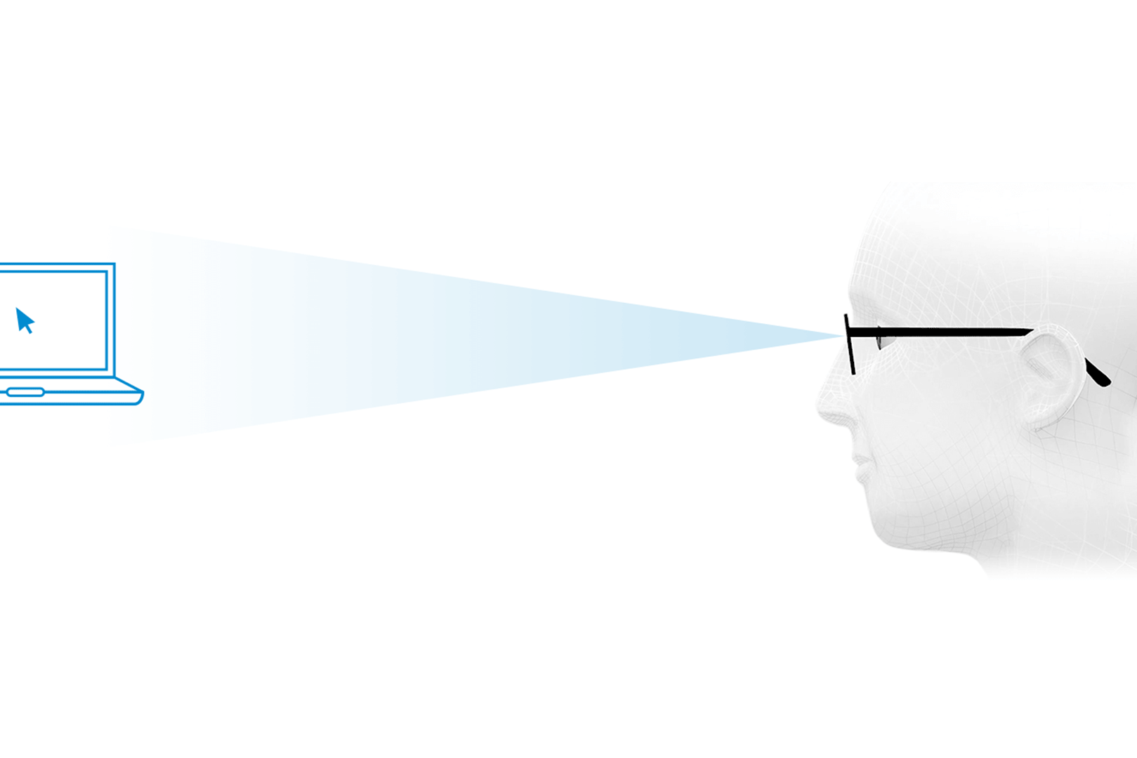 Vision optimale à mi-distance à travers la partie médiane du verre, la zone de vision intermédiaire.